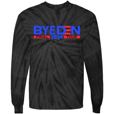 Biden Bye Den Final Tour 2024 Funny Novelty Design Tie-Dye Long Sleeve Shirt