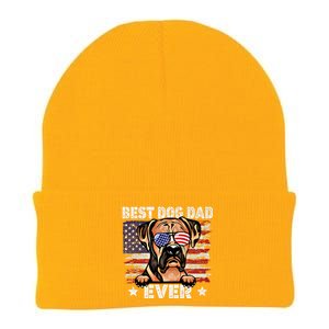 Best Boxer Dad Ever American Flag Fathers Day Gift Knit Cap Winter Beanie