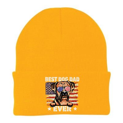 Best Boxer Dad Ever American Flag Fathers Day Gift Knit Cap Winter Beanie