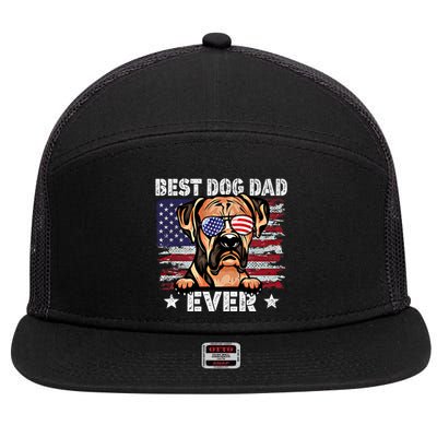 Best Boxer Dad Ever American Flag Fathers Day Gift 7 Panel Mesh Trucker Snapback Hat