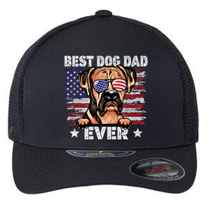 Best Boxer Dad Ever American Flag Fathers Day Gift Flexfit Unipanel Trucker Cap