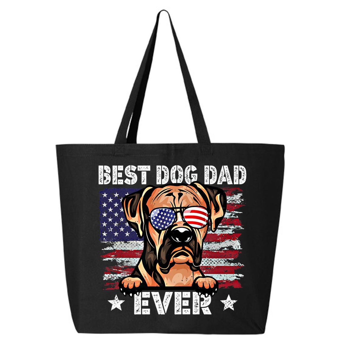 Best Boxer Dad Ever American Flag Fathers Day Gift 25L Jumbo Tote