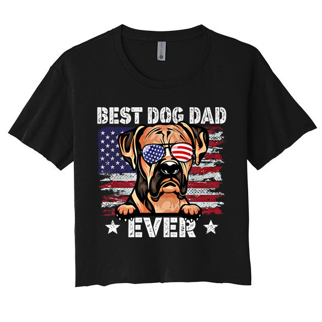 Best Boxer Dad Ever American Flag Fathers Day Gift Crop Top