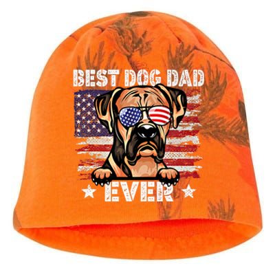 Best Boxer Dad Ever American Flag Fathers Day Gift Kati - Camo Knit Beanie