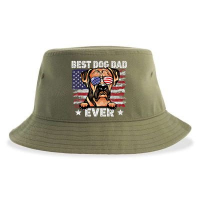 Best Boxer Dad Ever American Flag Fathers Day Gift Sustainable Bucket Hat