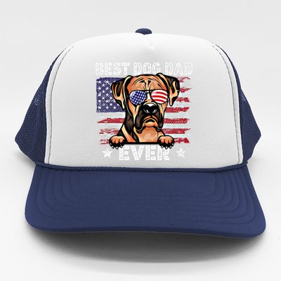 Best Boxer Dad Ever American Flag Fathers Day Gift Trucker Hat