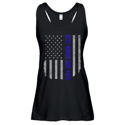 Best Bonus Dad Ever American Flag Gift For Fathers Day Ladies Essential Flowy Tank