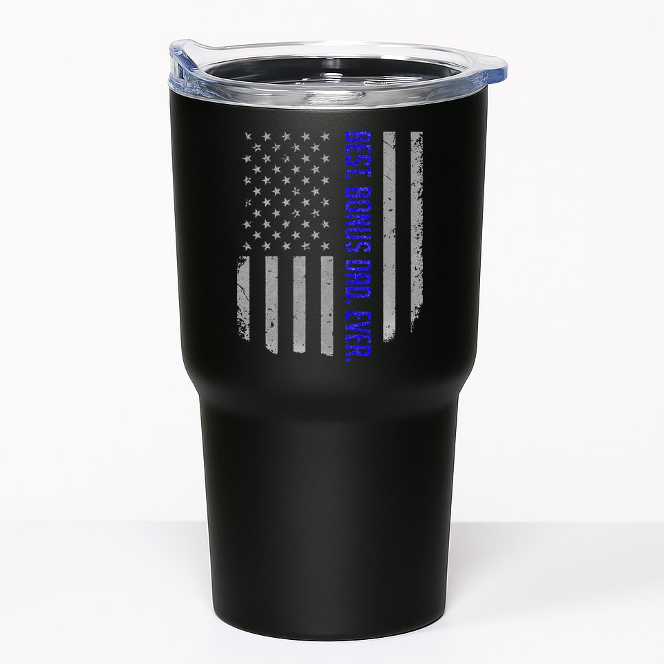 Best Bonus Dad Ever American Flag Gift For Fathers Day Tumbler