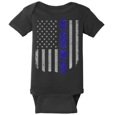 Best Bonus Dad Ever American Flag Gift For Fathers Day Baby Bodysuit
