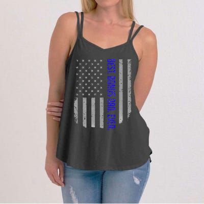 Best Bonus Dad Ever American Flag Gift For Fathers Day Women's Strappy Tank