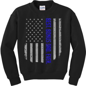 Best Bonus Dad Ever American Flag Gift For Fathers Day Kids Sweatshirt