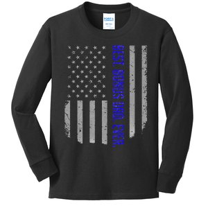 Best Bonus Dad Ever American Flag Gift For Fathers Day Kids Long Sleeve Shirt