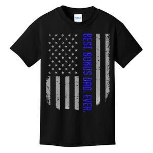 Best Bonus Dad Ever American Flag Gift For Fathers Day Kids T-Shirt