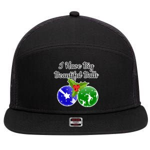 Big Balls Dirty Santa Xmas Fun Adult Humor Ugly Gift Idea 7 Panel Mesh Trucker Snapback Hat