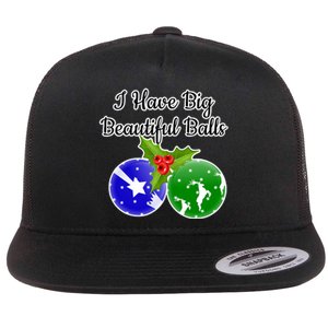 Big Balls Dirty Santa Xmas Fun Adult Humor Ugly Gift Idea Flat Bill Trucker Hat