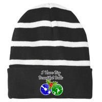 Big Balls Dirty Santa Xmas Fun Adult Humor Ugly Gift Idea Striped Beanie with Solid Band