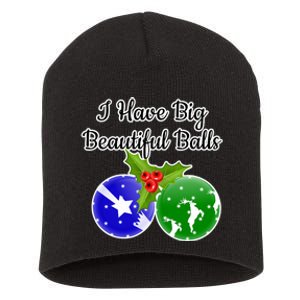 Big Balls Dirty Santa Xmas Fun Adult Humor Ugly Gift Idea Short Acrylic Beanie