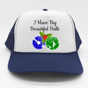 Big Balls Dirty Santa Xmas Fun Adult Humor Ugly Gift Idea Trucker Hat