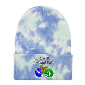 Big Balls Dirty Santa Xmas Fun Adult Humor Ugly Gift Idea Tie Dye 12in Knit Beanie