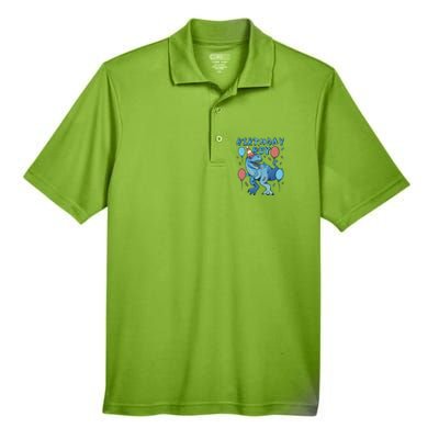 Birthday Boy Dinosaur Celebration Men's Origin Performance Piqué Polo