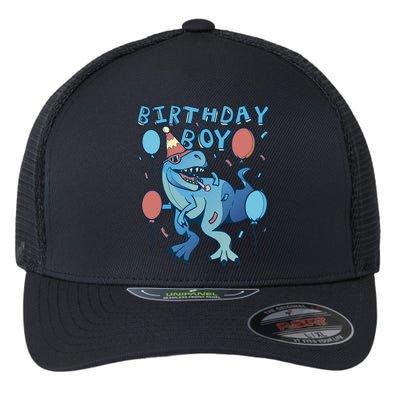 Birthday Boy Dinosaur Celebration Flexfit Unipanel Trucker Cap