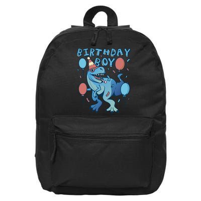 Birthday Boy Dinosaur Celebration 16 in Basic Backpack