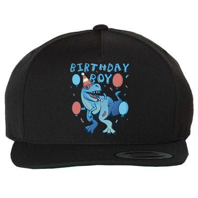 Birthday Boy Dinosaur Celebration Wool Snapback Cap