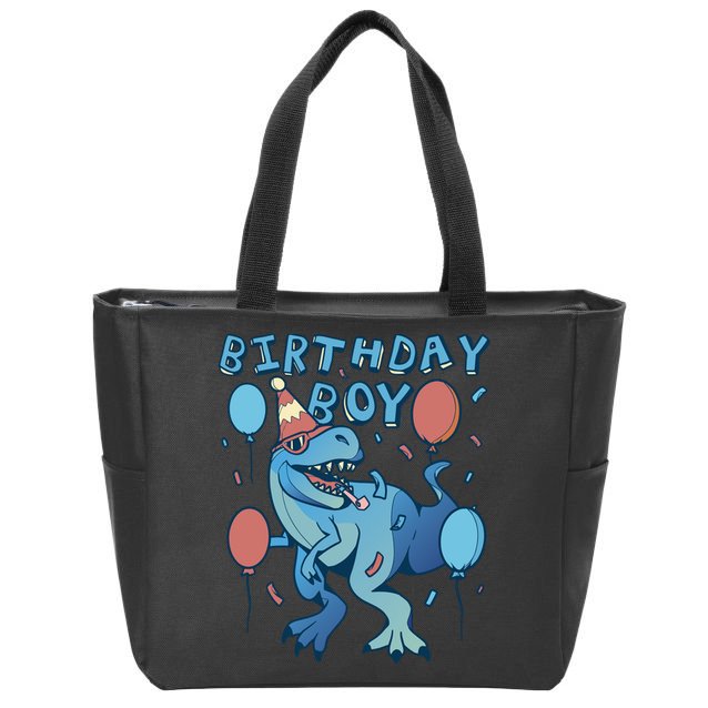 Birthday Boy Dinosaur Celebration Zip Tote Bag
