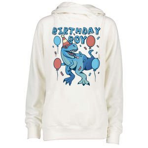 Birthday Boy Dinosaur Celebration Womens Funnel Neck Pullover Hood