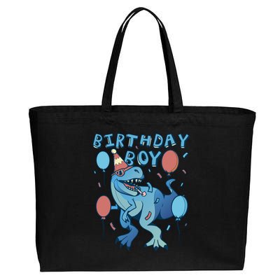 Birthday Boy Dinosaur Celebration Cotton Canvas Jumbo Tote