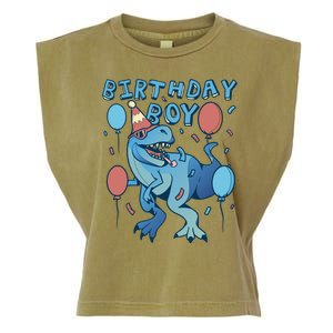 Birthday Boy Dinosaur Celebration Garment-Dyed Women's Muscle Tee