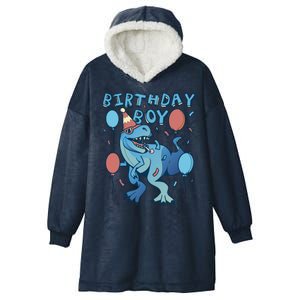 Birthday Boy Dinosaur Celebration Hooded Wearable Blanket