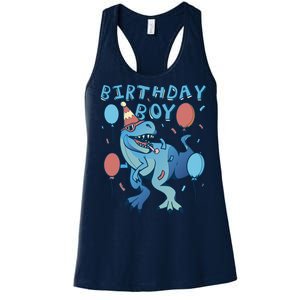 Birthday Boy Dinosaur Celebration Women's Racerback Tank