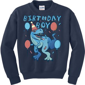 Birthday Boy Dinosaur Celebration Kids Sweatshirt