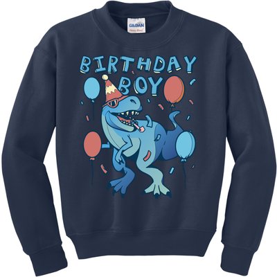 Birthday Boy Dinosaur Celebration Kids Sweatshirt