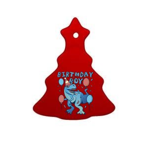 Birthday Boy Dinosaur Celebration Ceramic Tree Ornament