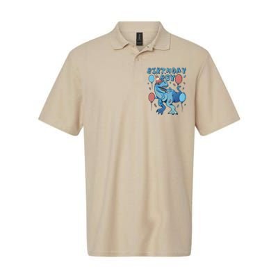 Birthday Boy Dinosaur Celebration Softstyle Adult Sport Polo