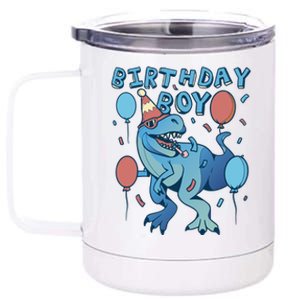 Birthday Boy Dinosaur Celebration 12 oz Stainless Steel Tumbler Cup