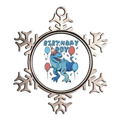 Birthday Boy Dinosaur Celebration Metallic Star Ornament