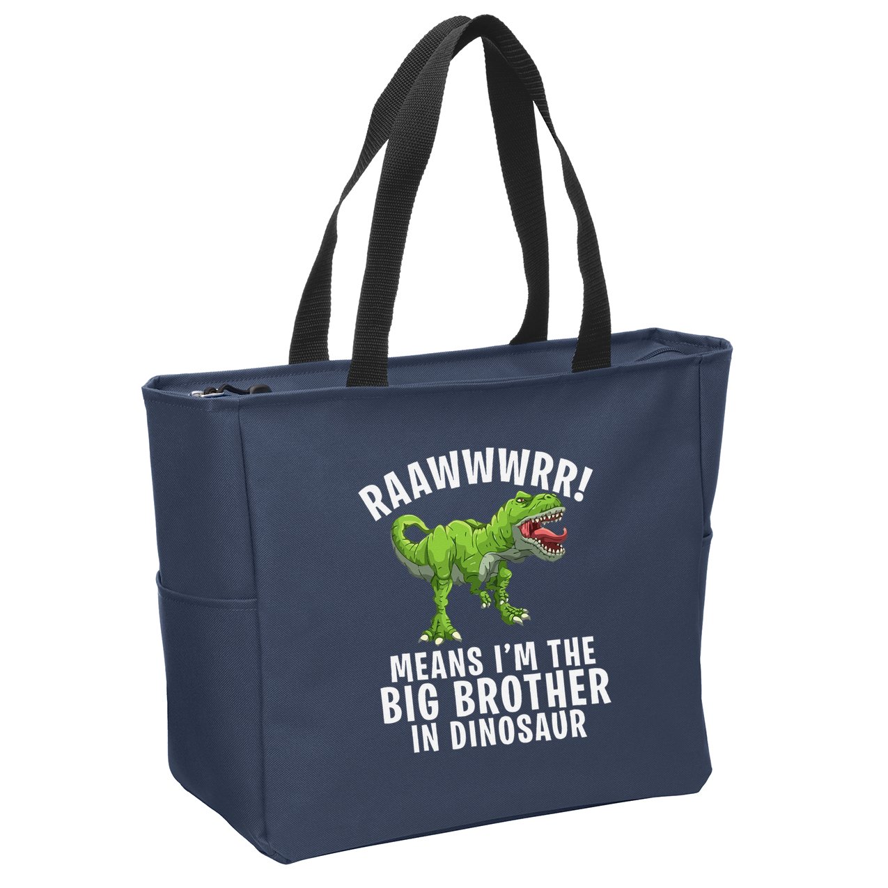 Big Brother Dinosaur Zip Tote Bag