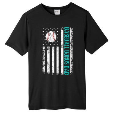 Baseball Bonus Dad Us Flag Best Baseball Dad Fathers Day Tall Fusion ChromaSoft Performance T-Shirt