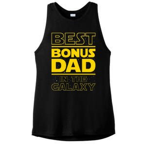 Best Bonus Dad In The Galaxy Stepfather Stepdad Grandpa Ladies PosiCharge Tri-Blend Wicking Tank