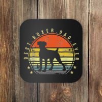 Best Boxer Dad Ever Daddy Dog Lover Funny Fathers Day Coaster