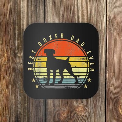 Best Boxer Dad Ever Daddy Dog Lover Funny Fathers Day Coaster