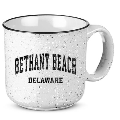Bethany Beach Delaware De Vintage Varsity Sports Design 15oz Campfire Ceramic Mug