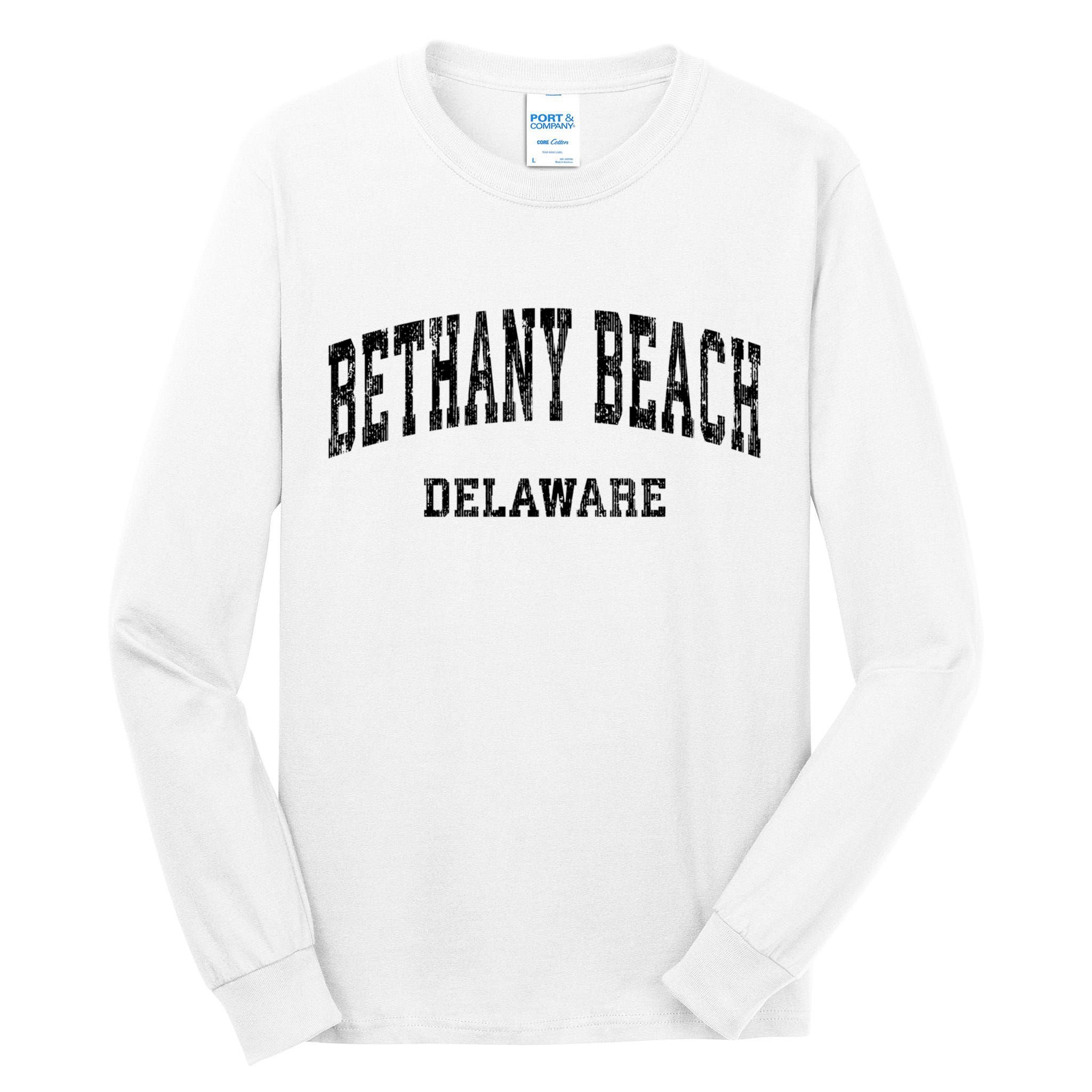 Bethany Beach Delaware De Vintage Varsity Sports Design Tall Long Sleeve T-Shirt
