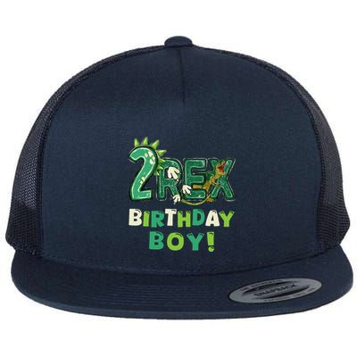 Birthday Boy Dino Dinosaur Flat Bill Trucker Hat