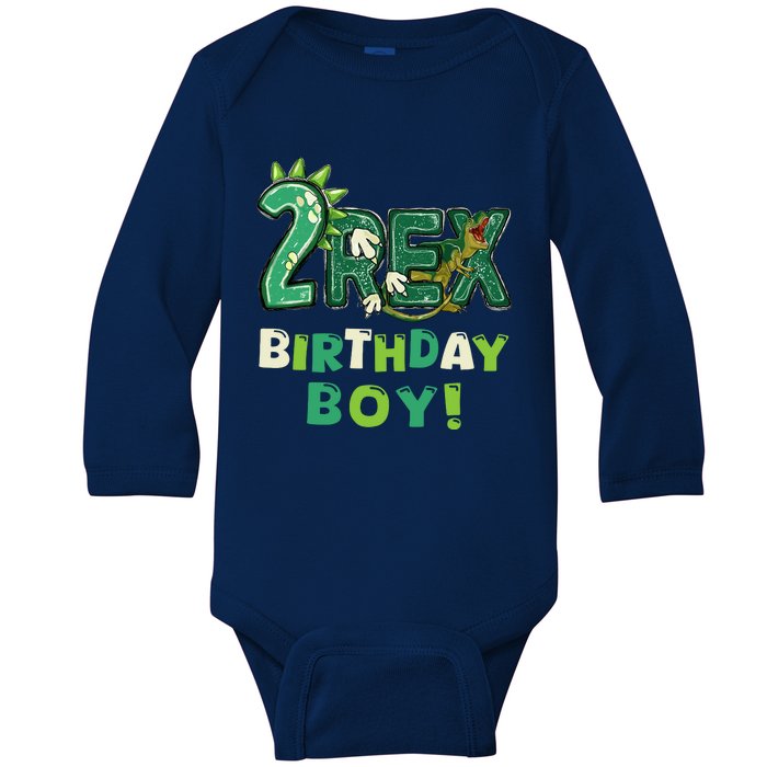 Birthday Boy Dino Dinosaur Baby Long Sleeve Bodysuit