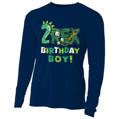 Birthday Boy Dino Dinosaur Cooling Performance Long Sleeve Crew