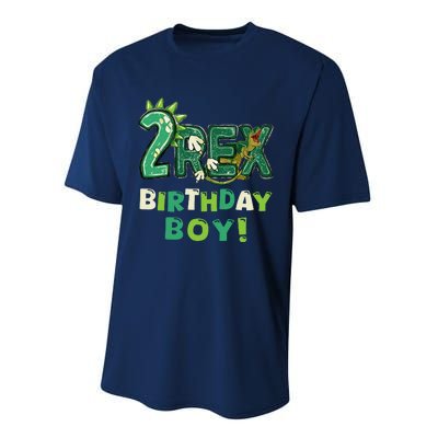 Birthday Boy Dino Dinosaur Performance Sprint T-Shirt